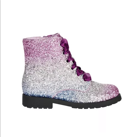 glitter combat boots